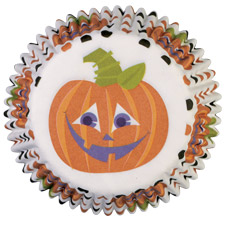 Halloween Baking Cups - Polka Dot Pumpkin Mini