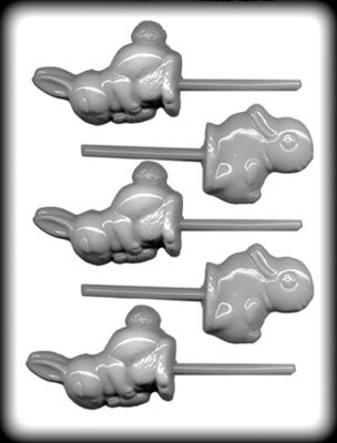 Easter Hard Candy Mold - Rabbits and Ducks Sucker - 2 3/4 in.