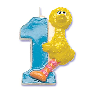 Big Bird with #1 Age Candle