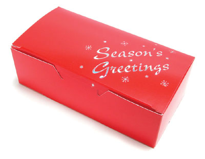 Christmas Candy Box - Red Seasons Greetings 1/2 lb.