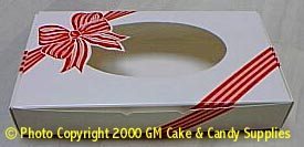 Christmas Candy Box - White with Red & White Bow 1/2 lb.