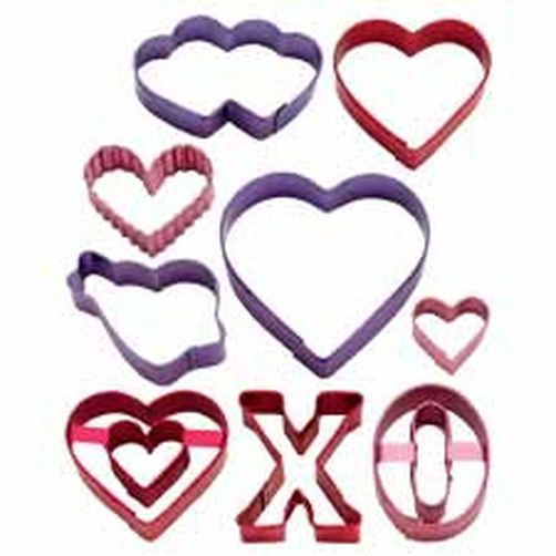 Metal Cookie Cutter Set - Valentine Color Anodized