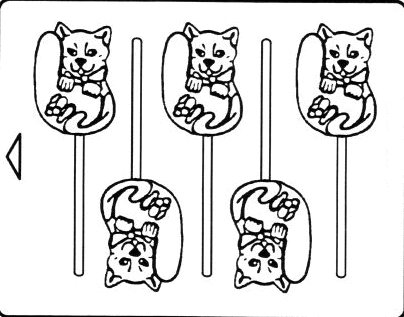 Animal Chocolate Mold - Number 6 Cat and Mouse Sucker - 1 oz.