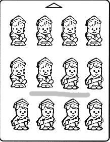 Graduation Chocolate Mold - Boy & Girls Grads