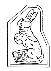 Easter Chocolate Mold - Rabbit with Basket 5 3/4 in. Tall 8 oz.