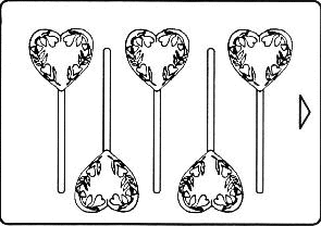 Valentine Chocolate Candy Mold - Heart Sucker with Fancy Border