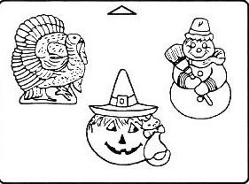 Halloween / Thanksgiving / Christmas Chocolate Candy Mold - Seasonal Combo