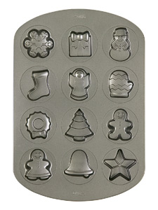Christmas Cookie Pan - Non-Stick 6 Cavity Gingerbread House Cookie Shapes